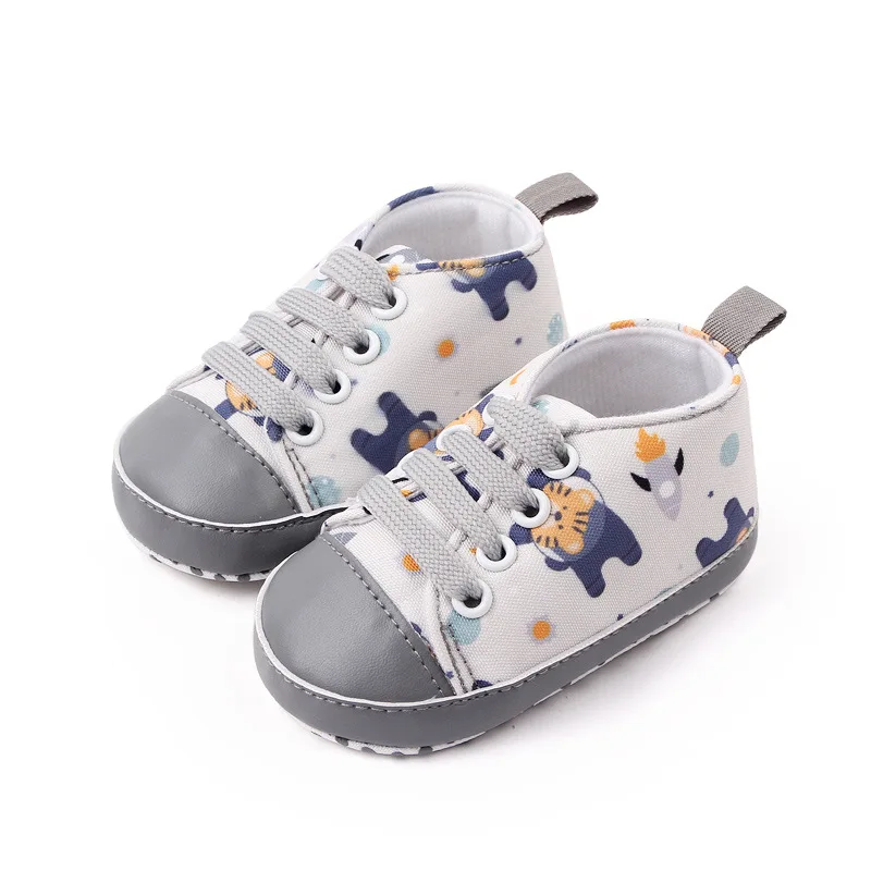 New baby shoes color cartoon baby canvas shoes soft soled walking shoes