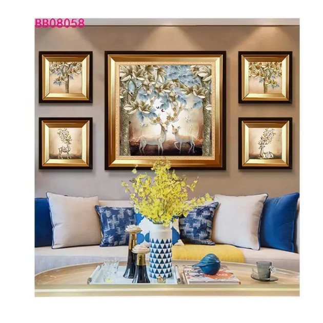 European Retro Black Gold Home Decor Antique metal Resin beer Pattern Decorative Carved Home Wall Decor Wall Finishes with frame