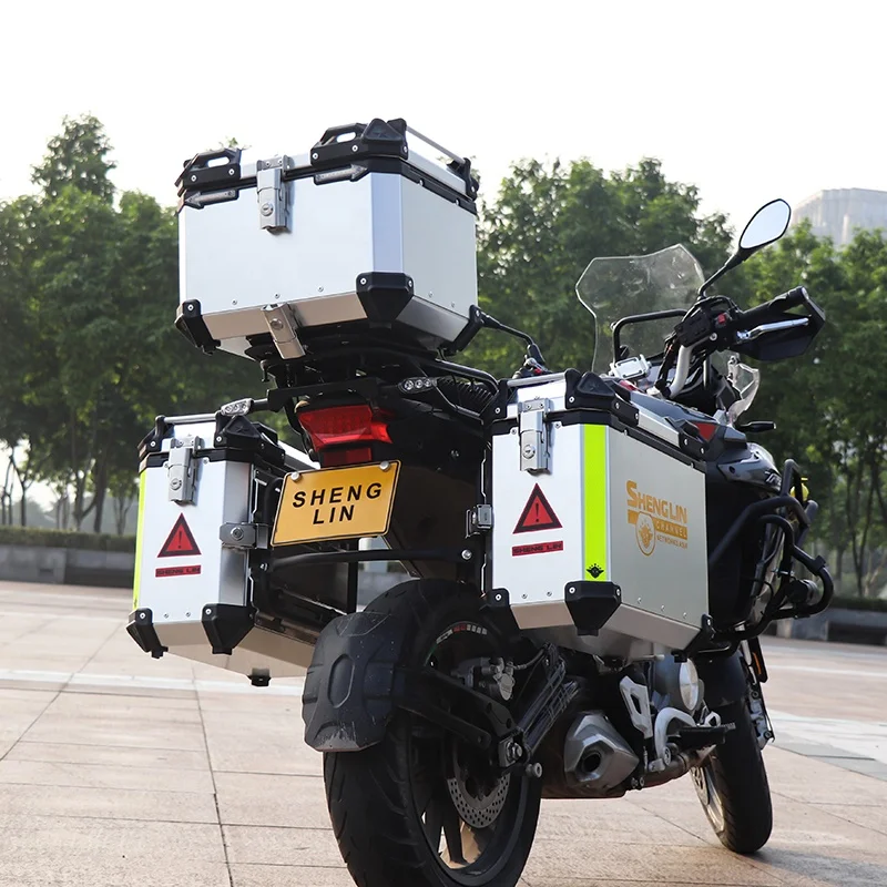 
superior quality large capacity aluminum X5 side motorcycle silver tail box for food delivery the best selling 