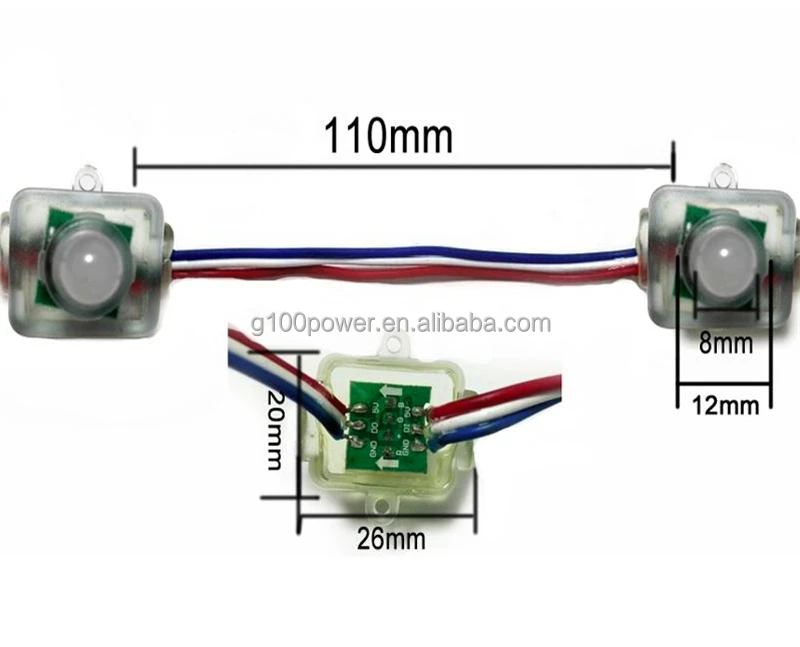 5V 12V 12MM WS2811 Square Digital RGB LED Pixel Light Smart Pixel Nodes for Holiday Permanent Lighting