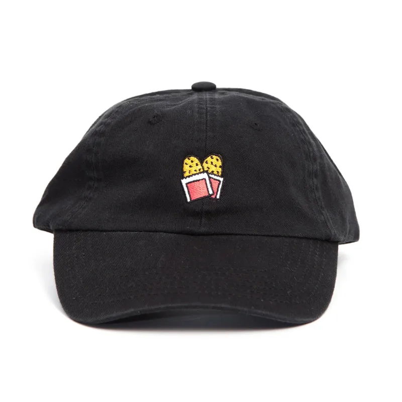 Custom Unstructured Black Dad Hat Embroidery