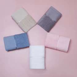Gift box shower towel set 70x140 bath linen toallas 100% cotton hand and bath towel set