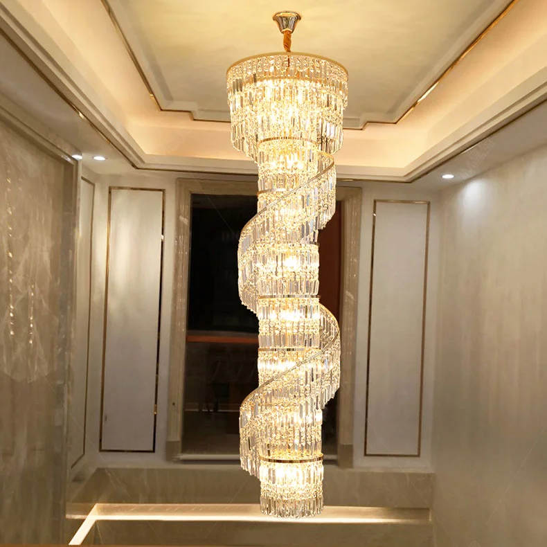 indoor villa hotel high ceiling decoration creative luxury large round k9 crystal chandelier
