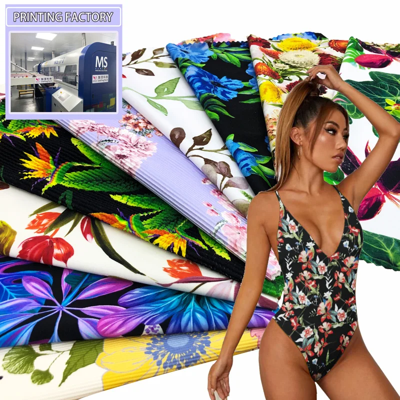 jdttex hawaii 4 way stretch swimwear tropical flower printing polyamide elastane bikini fabric