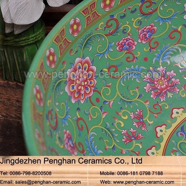 Chinese Wholesale Color Glazed Artistic Ceramic Counter Top Special Design Basins