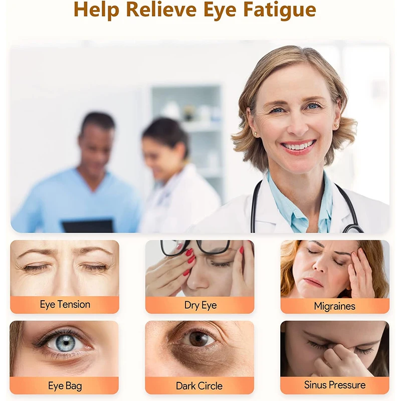 Electric Massage Eye Mask with Heat Bluetooth Music for Migraines Improve Sleep Eye Massager