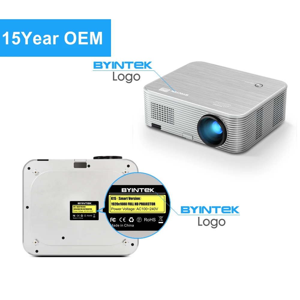 
BYINTEK K15 1080P Android WIFI LCD Video Projector 5000 Lumens 