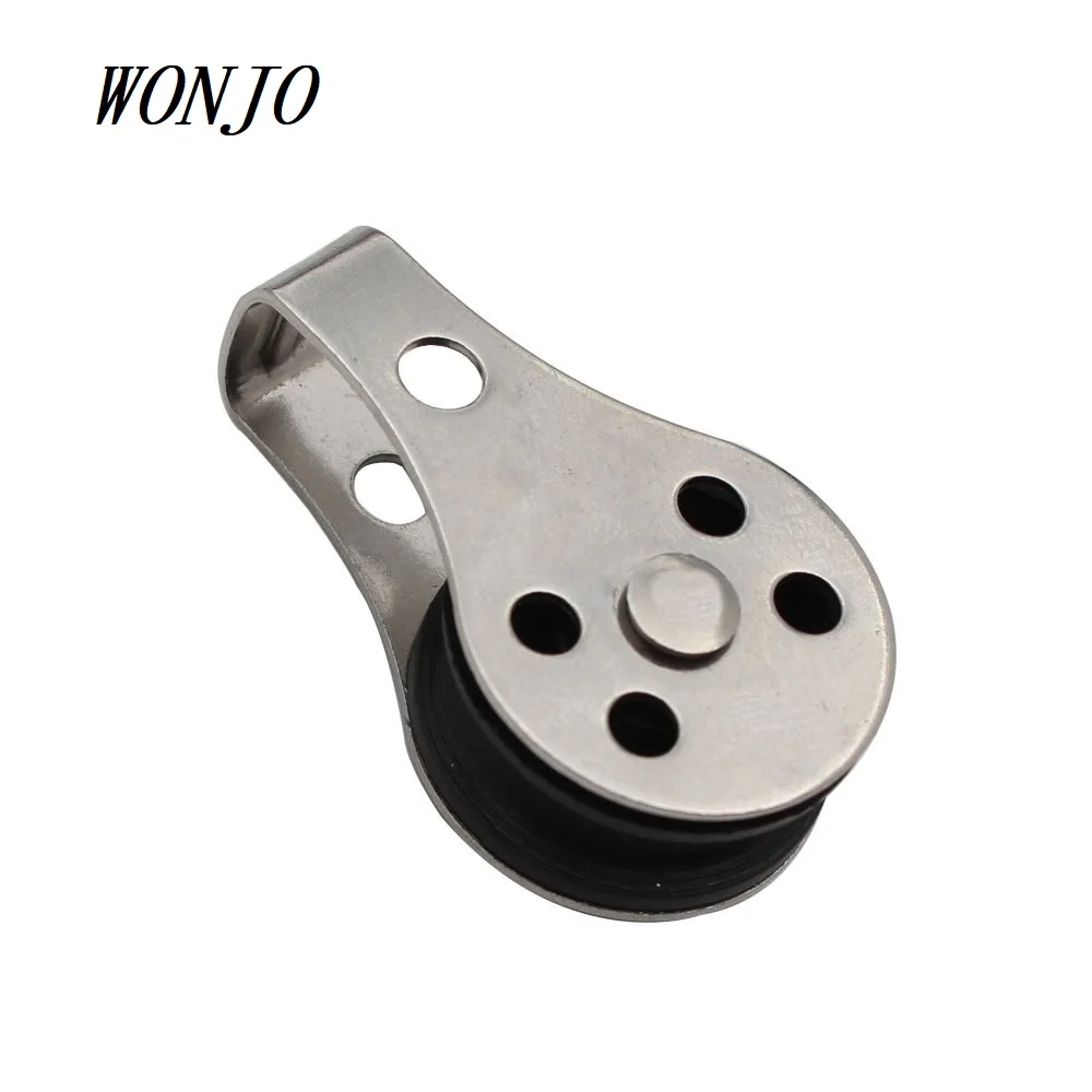 Marine Boat Accessories Stainless Steel 316 Fixed Single Nylon Sheave Wire Rope Pulley plastic roller nylon pulley wheel roller