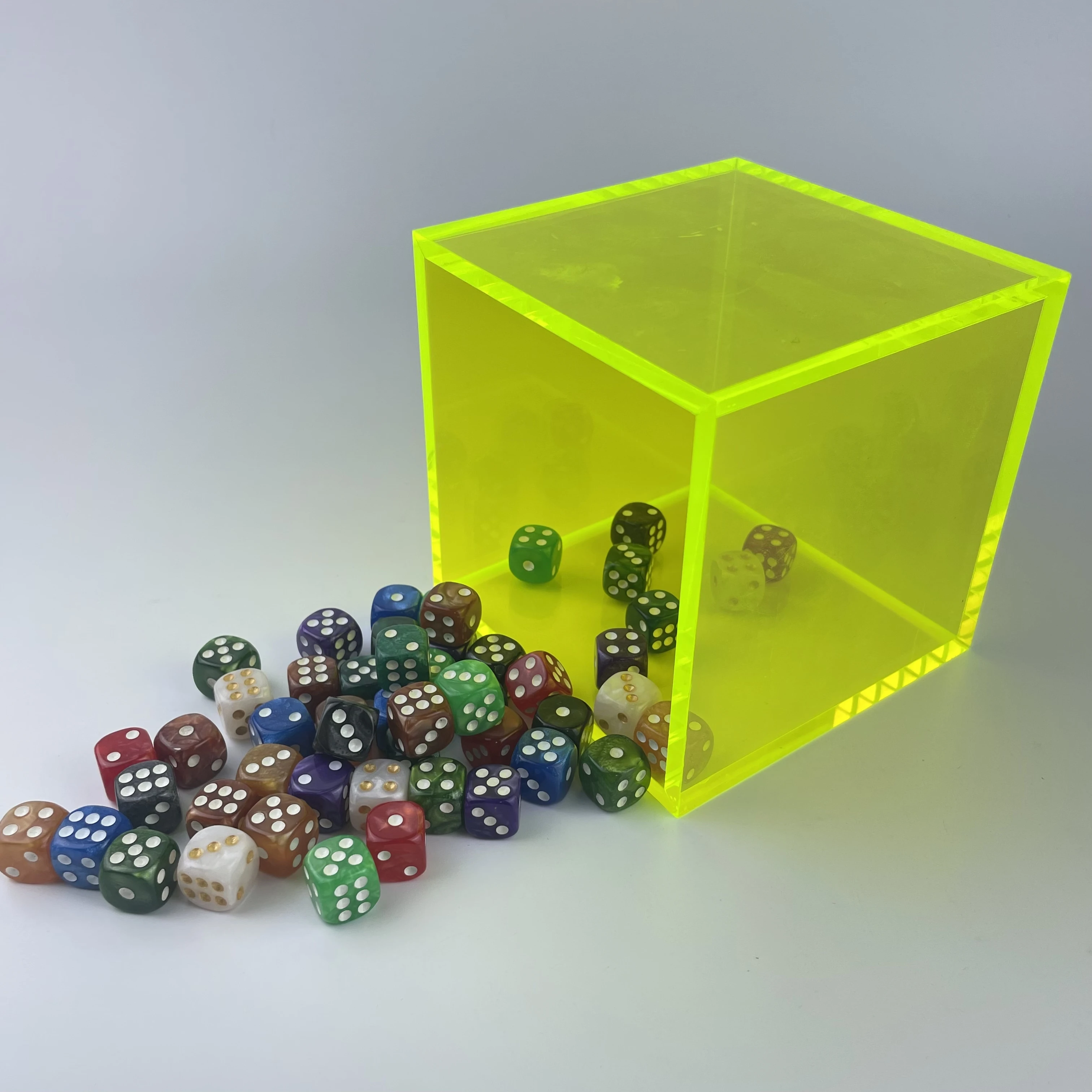 Wholesale 12mm Acrylic Dice Custom 6 Side Pearl Colorful Dice Sets With Dots Printing for Board Game