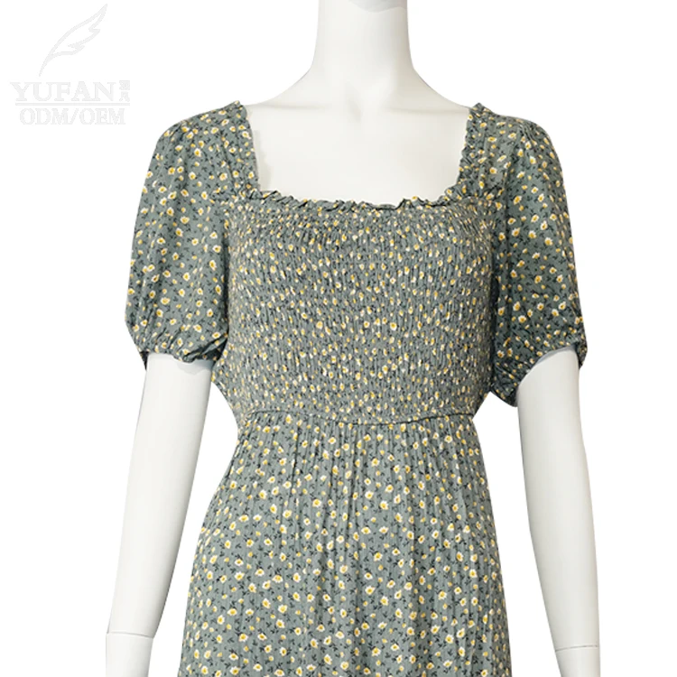 YuFan Polka Dot Long Skirt Customized Ladies Elegant Dress Casual Clothing Manufacturer