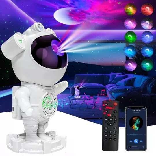 Star Night Light Astronaut Star Projector Moon Nebula Ceiling Night Light Music Speaker Spaceman Starry Night Light