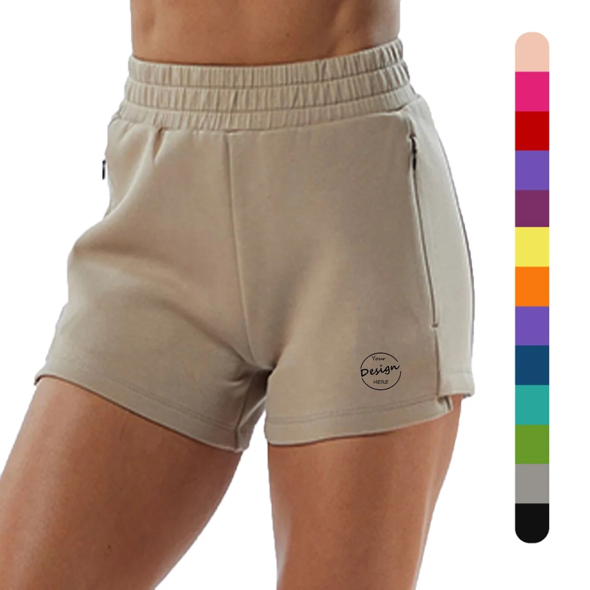 Black Wholesale Custom High Quality Fashion Sports Running Gym 95 Cotton 5 Spandex Luxury Puff Print Casual Womens Gym Shorts