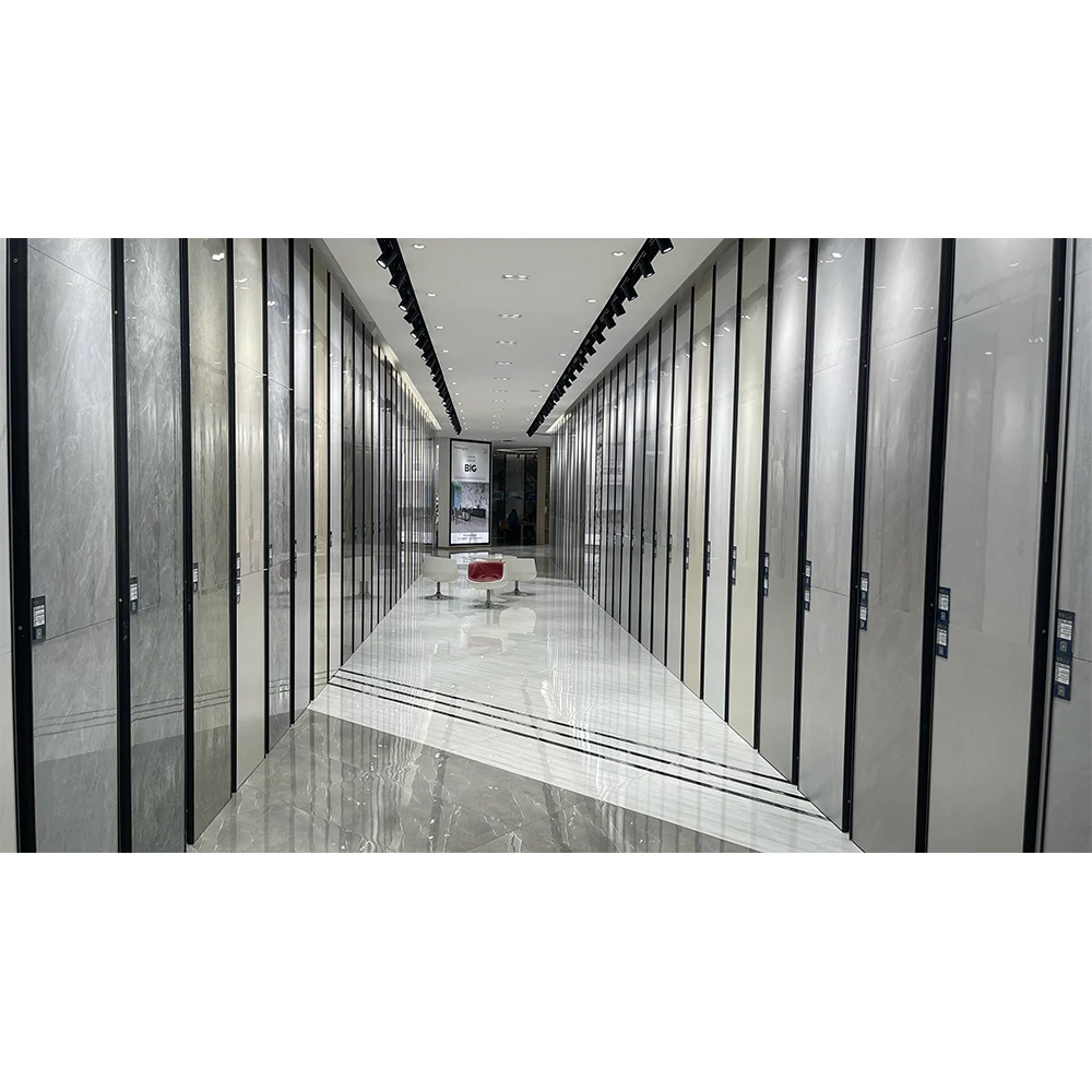 600x1200 Nordic Porcelain Floor Tiles Glossy Shiny Finish Glazed Ceramic Polished Marble Flooring Interior Modern Natural Stone