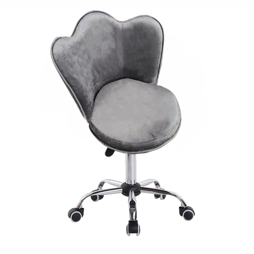 Anji WEIHAO Velvet Adjustable Height Swivel bar Chair Stool on wheels