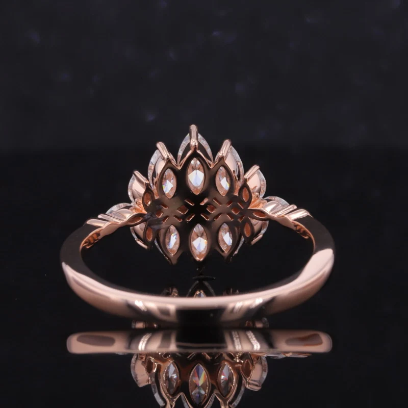 New 0.8ct marquise cut princess cut Lab-Grown Diamond Rings prong setting 10k 14k 18k Gold D VVS vs Synthetic HPHT diamond ring