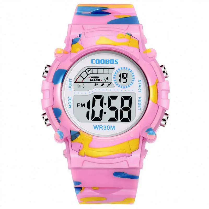 LED Sports Watches For Children Square Dial Kids Digital Smart watch Wristwatch Silicone Outdoor Watch for Students
