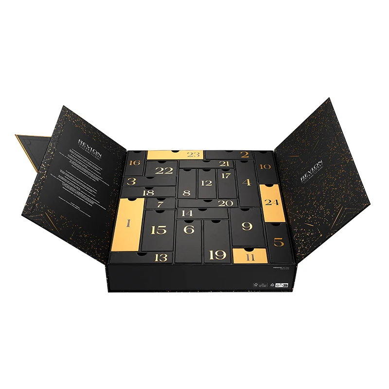 Custom Luxury Cosmetic Packaging Box Countdown Christmas Advent Calendar Box
