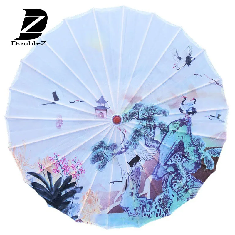 Custom China Traditional silk fabrics bamboo umbrella