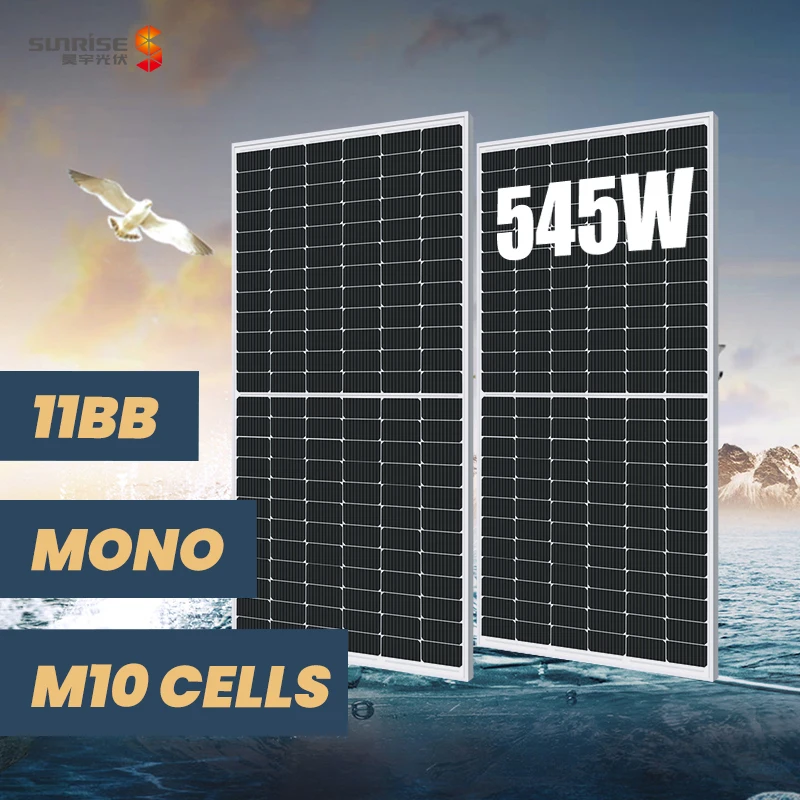
OEM 530w 535w 540w 545w bifacial solar power panel pv modules TUV 11BB 144 cells mono half cut perc solar panel 