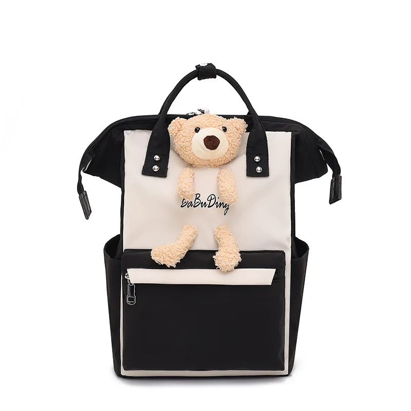 new shoulder bag bear waterproof Nylon backpack Clip bag large-capacity mommy bag can be ordered with LOGO