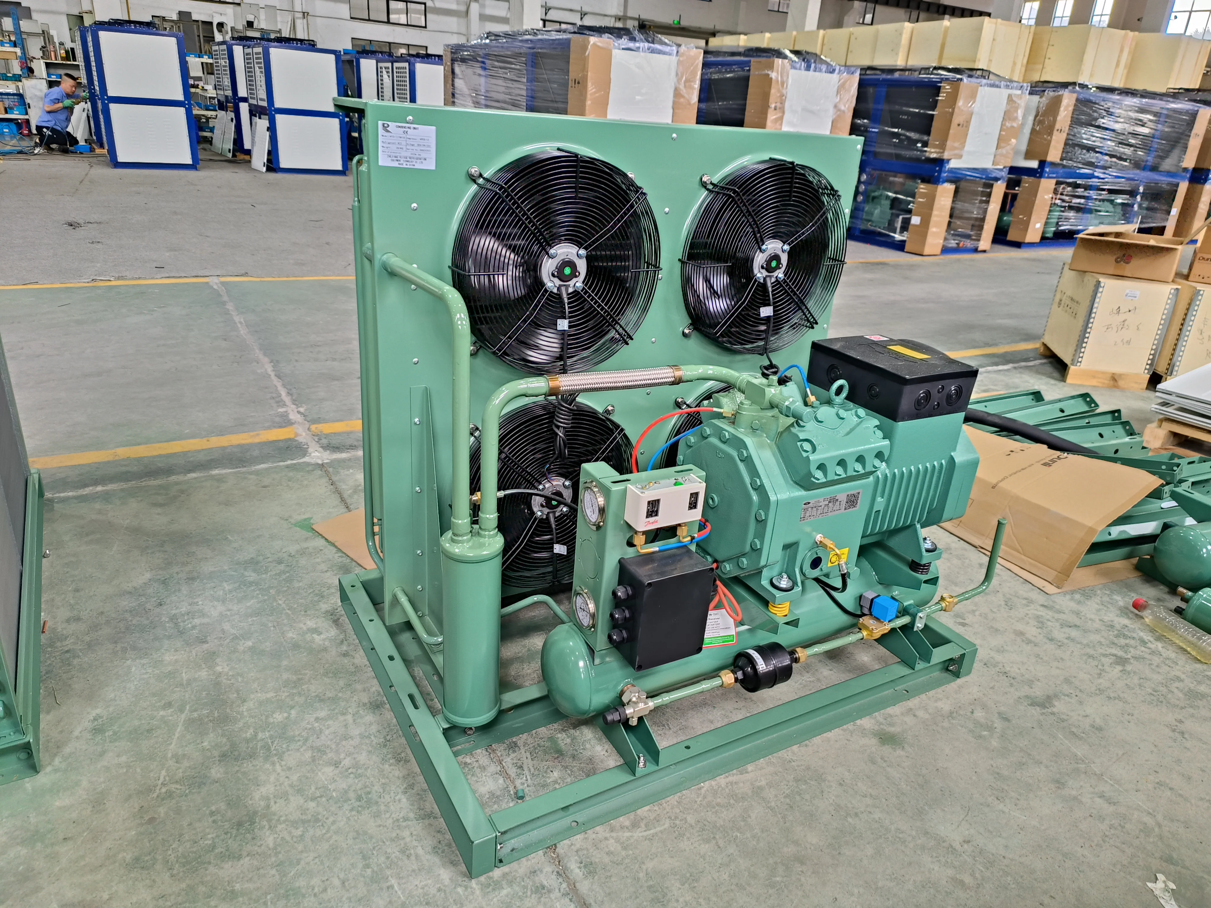 RuiXue Factory Custom Monoblock Evaporator Condensing Unit Multi Compressor Air-cooled Freezer Condenser Unit