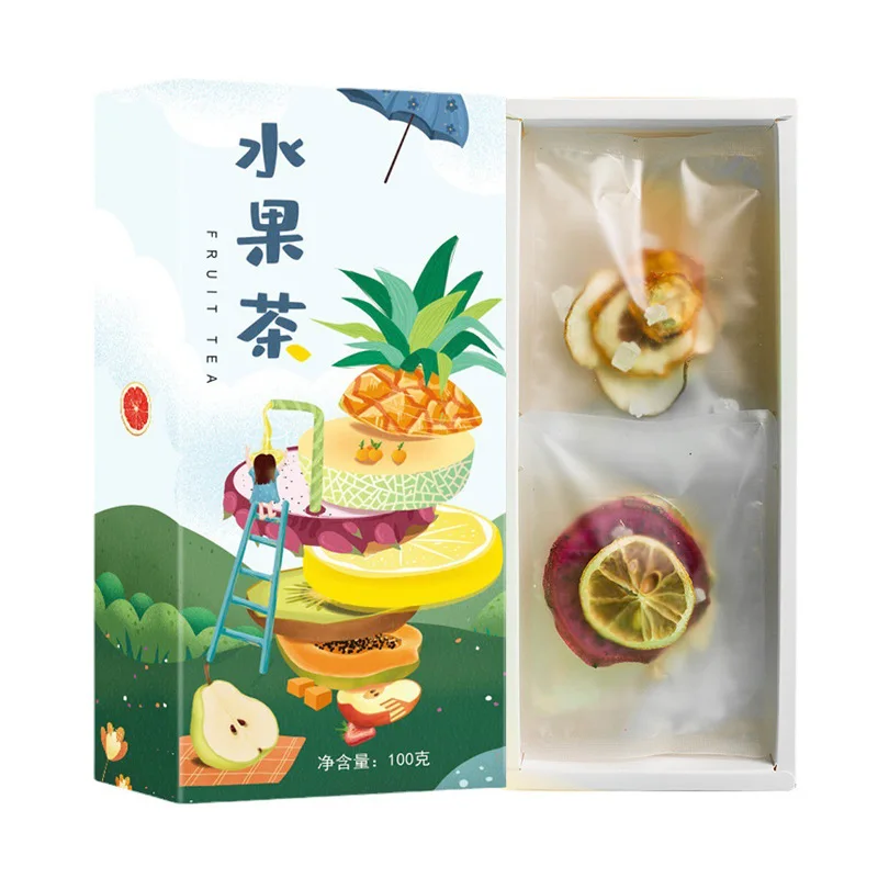 Customized high-quality handmade fresh fruit tea mixed with dried fruit, orange, pineapple, slimming and beauty tea