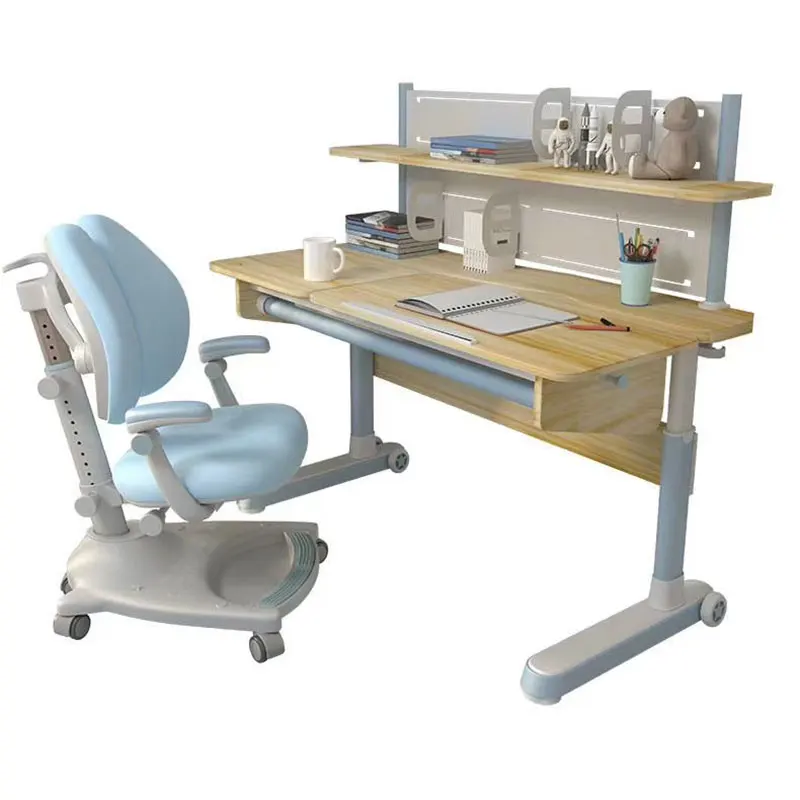 
Multi-functions Children Furniture Sets Ergonomic Wooden Study Table For Kids OEM ODM Kids Study Table And Chair With Bookshelf 