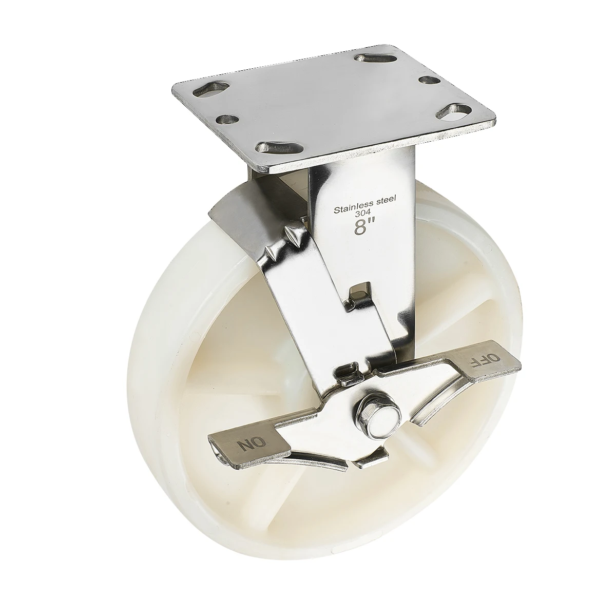 Heavy duty castor thickened PP universal wheel double bearing industrial trailer trolley casters