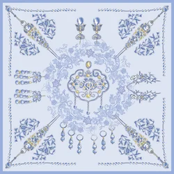 Chinese Custom 100% Silk Scarf Whosale Digital Printing