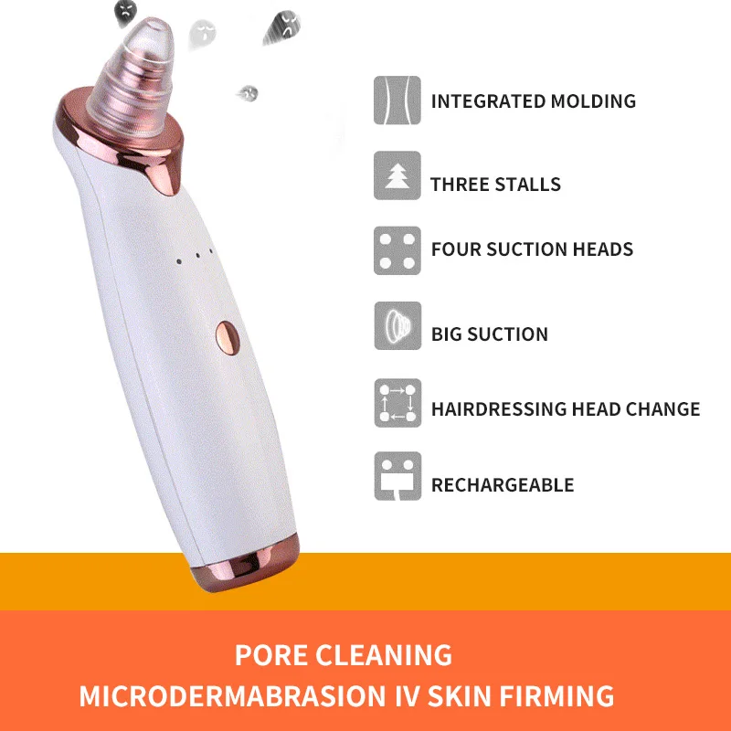 2022 Rechargeable Blackhead Instrument Nose Pore Cleaner Vacuum Blackhead Remover Removal Machine With Blackhead Remover Tool