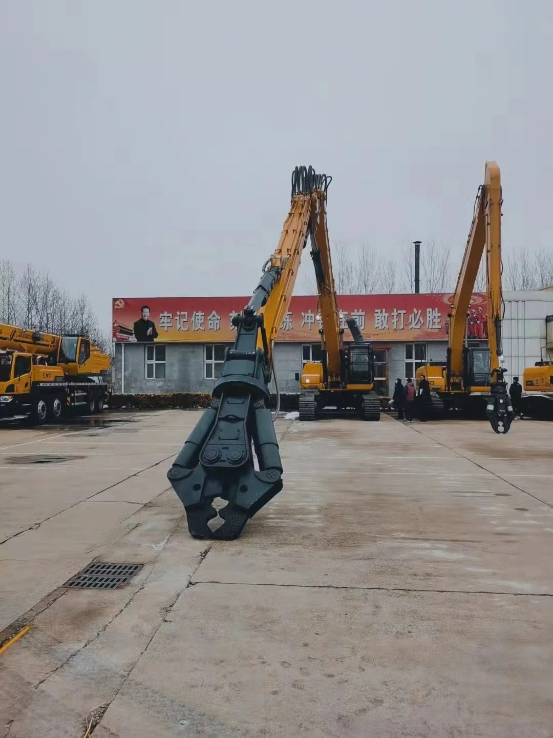 Hydraulic rotating excavator attachment demolition double cylinder metal scrap shear For Excavator