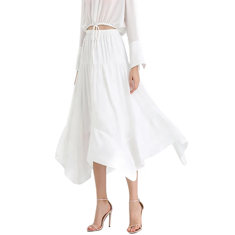 NS068-10 Fall High Quality Fashion Elegant Asymmetrical Flare Long Girls Women Skirts