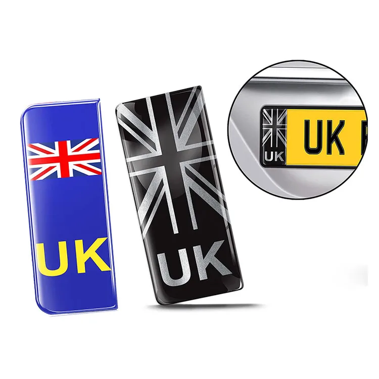 Epoxy Resin Dome 3D Gel Adhesive UK Car Number Plate Stickers for Cars Trucks