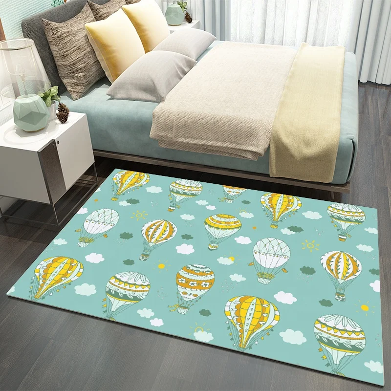 Anti slip printed crystal diamond velvet polyester cartoon mickey mouse children carpet rug for kids room living room