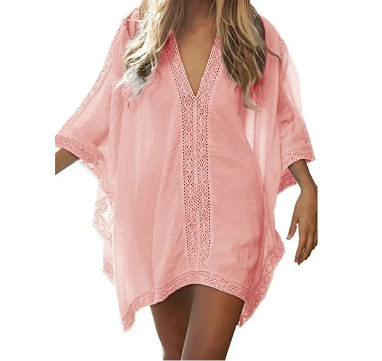 Beach Cover Up Dress Women Lace Bathing Suit Swimsuit Cover Ups Summer Beach Wear Tops Kaftan Tunic Bikini Cover Ups