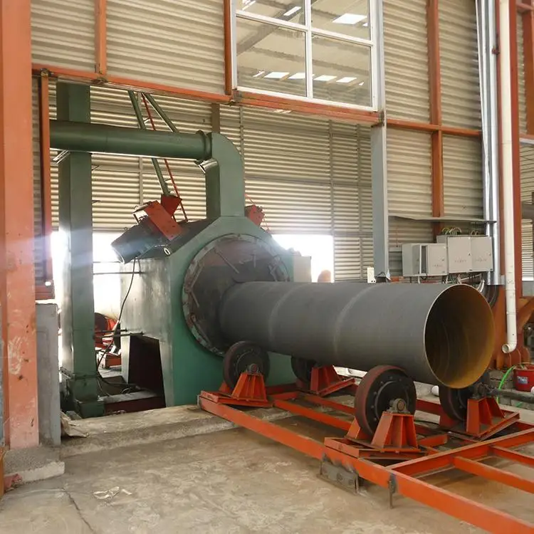 Special shot blasting machine for removing dirt on the surface of oil drums / covers / tubes and vessels