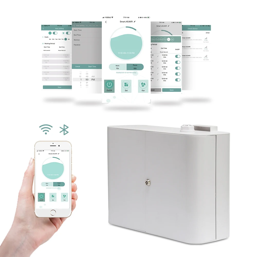 Crearoma&Ouwave 750 ml Diffusers Essential Oil  Smart Wi-Fi App Control Nebulize Diffuser HVAC