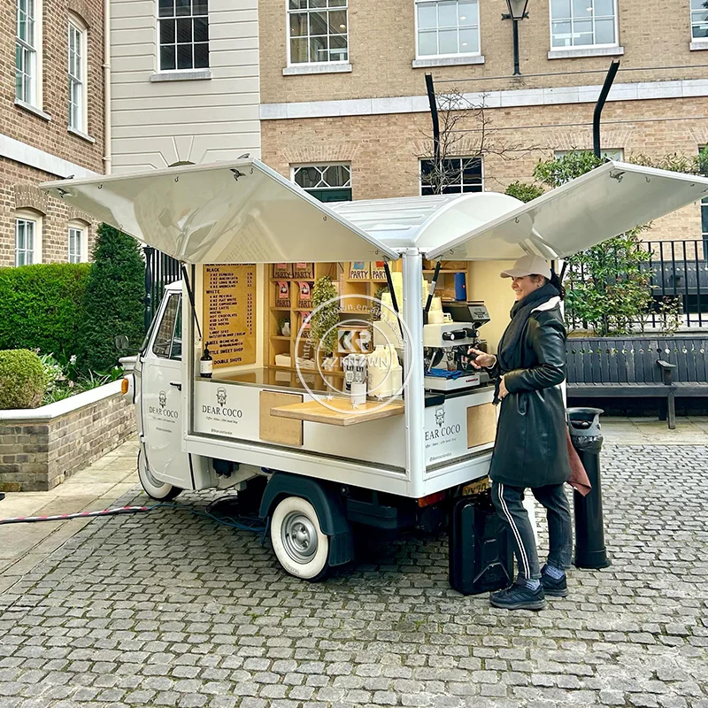 Food Truck Purchase From Factory Food Truck Fabrication Electric Ape Ice Cream Three Wheeler Tricycle For Sale