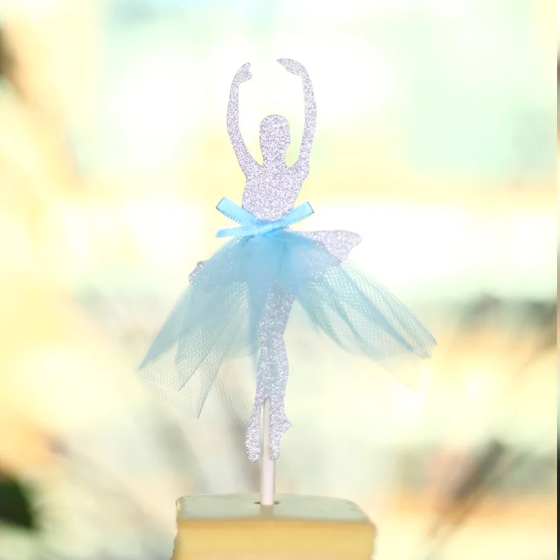 Gold Glitter Ballerina Dancing Girl Cupcake Toppers Wedding Bridal Shower Birthday Party Decoration Cake Topper