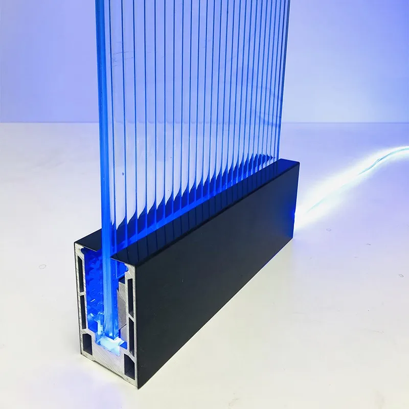 led light aluminum u channel base shoe glass railing