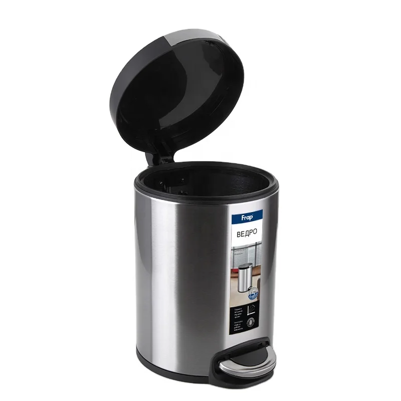 Frap Foot Pedal Waste Bins Stainless Steel Toilet Trash Can F711