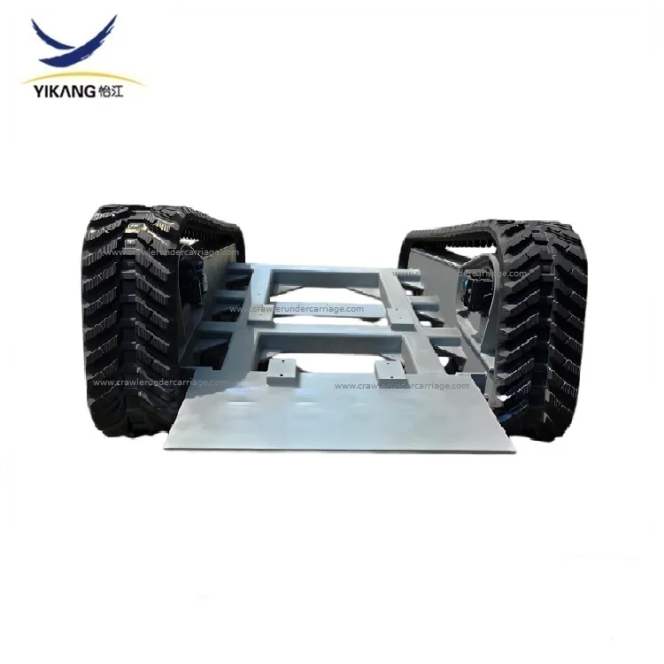 Custom triangle frame rubber track undercarriage with hydraulic motor for crawler fire-fighting robot from China manufacturer