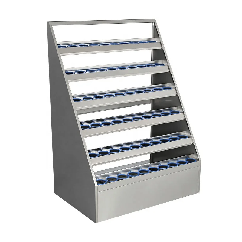 Custom Five-Layer Stainless Steel Floor Stand Used for Bottle & Cup Display Family Retail Shop Sheet Metal Fabrication Product