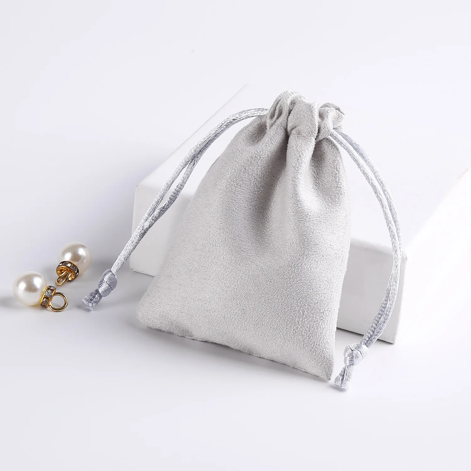 Wholesale Cotton Velvet Suede Microfiber Consumer Electronics Jewelry Gift Drawstring Pouch Custom Dust Drawstring Bag