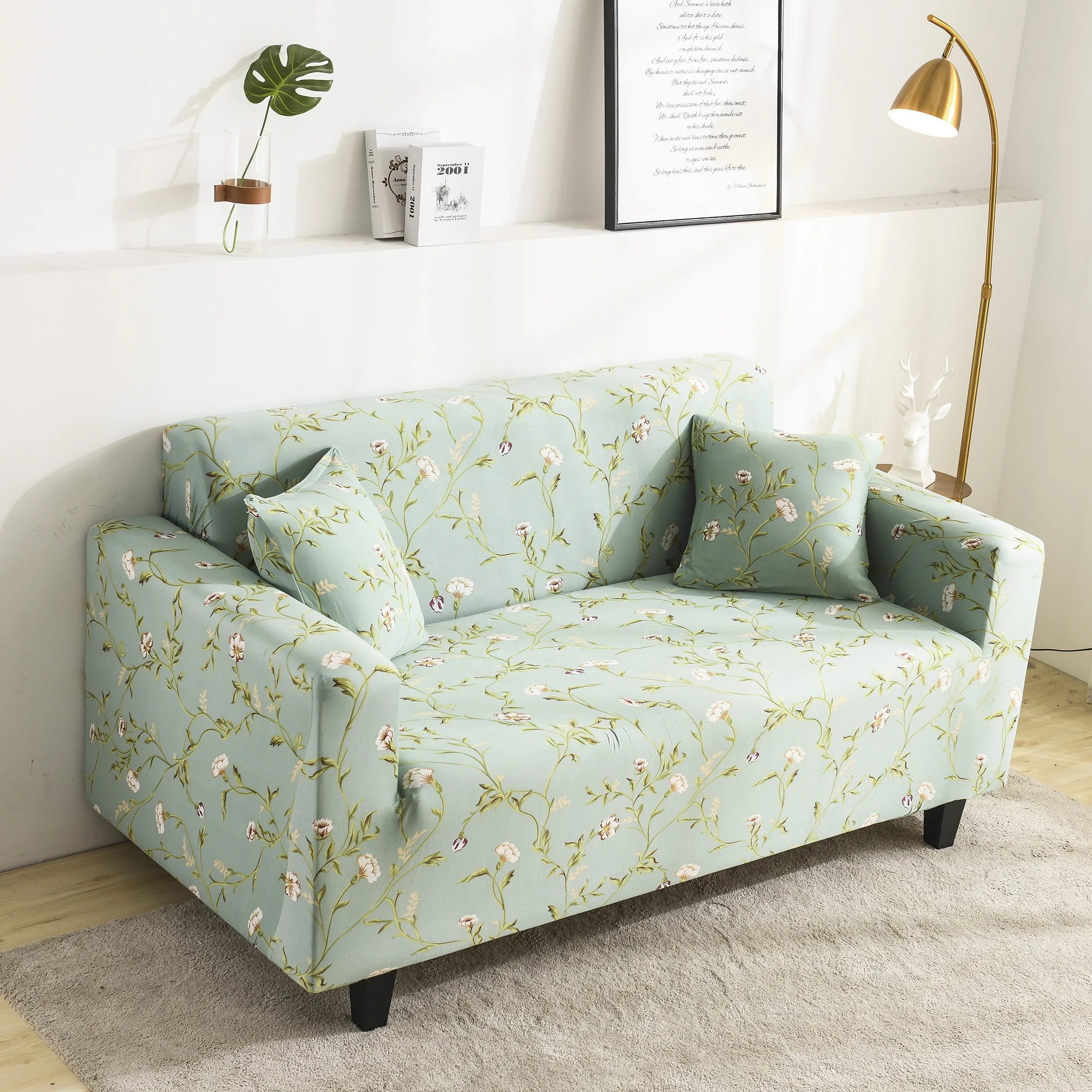 
ready to ship nantong four size korean print sofa cover 