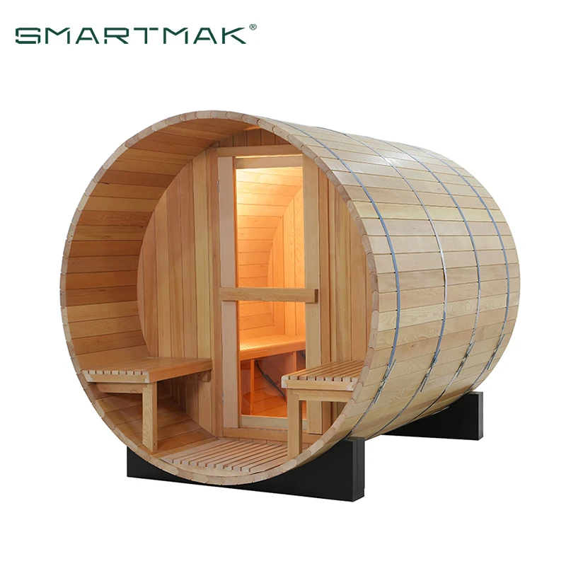 Traditional Outdoor Use 4 Person Size Steam Barrel Sauna Room