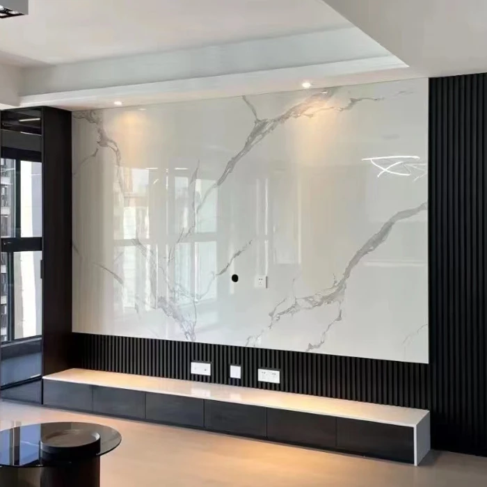 Высокоглянцевое УФ покрытие Водонепроницаемая Мраморная Панель индивидуальный дизайн гостиная кухня Лидер продаж 1220*2440 мраморный лист