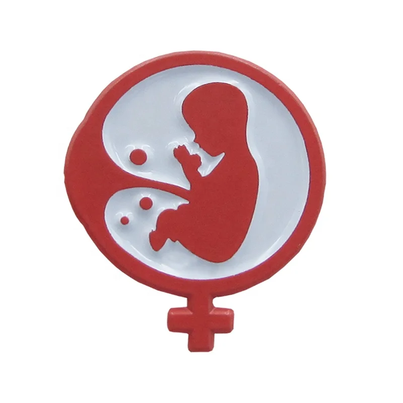 Custom simple baby pattern red round dyed Lapel Pin Wholesale Manufacturer zinc alloy soft enamel Badge For Friend Gift