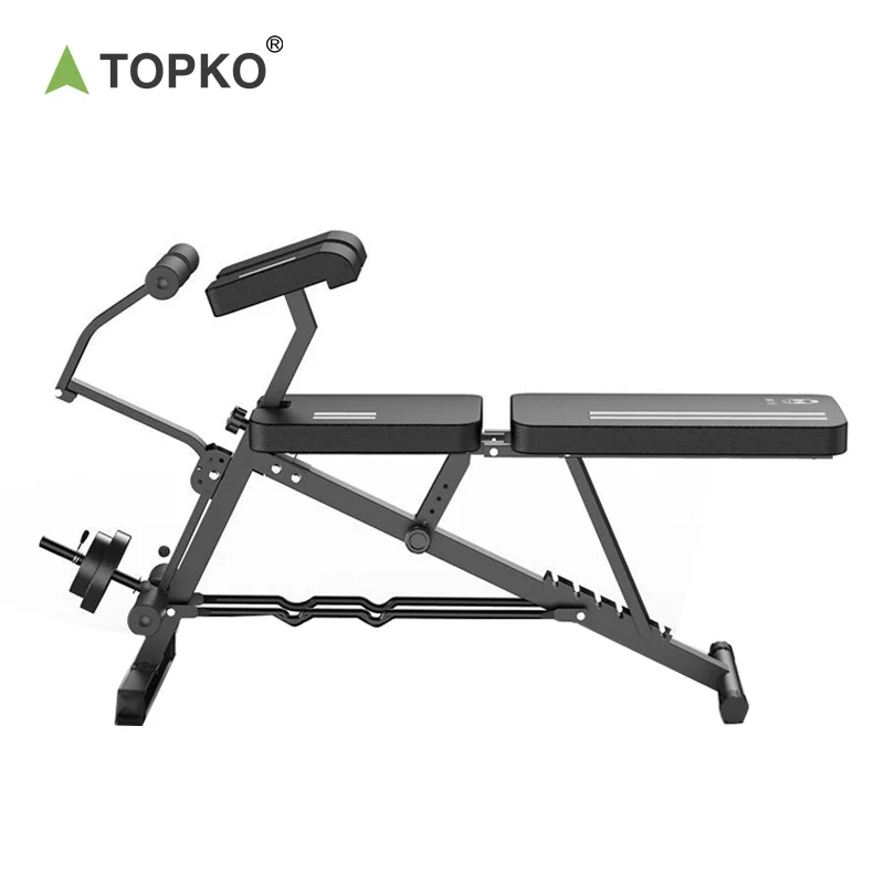 TOPKO gym equipment fitness adjustable bench folding commercial dumbbell weightslifting training bench for most people