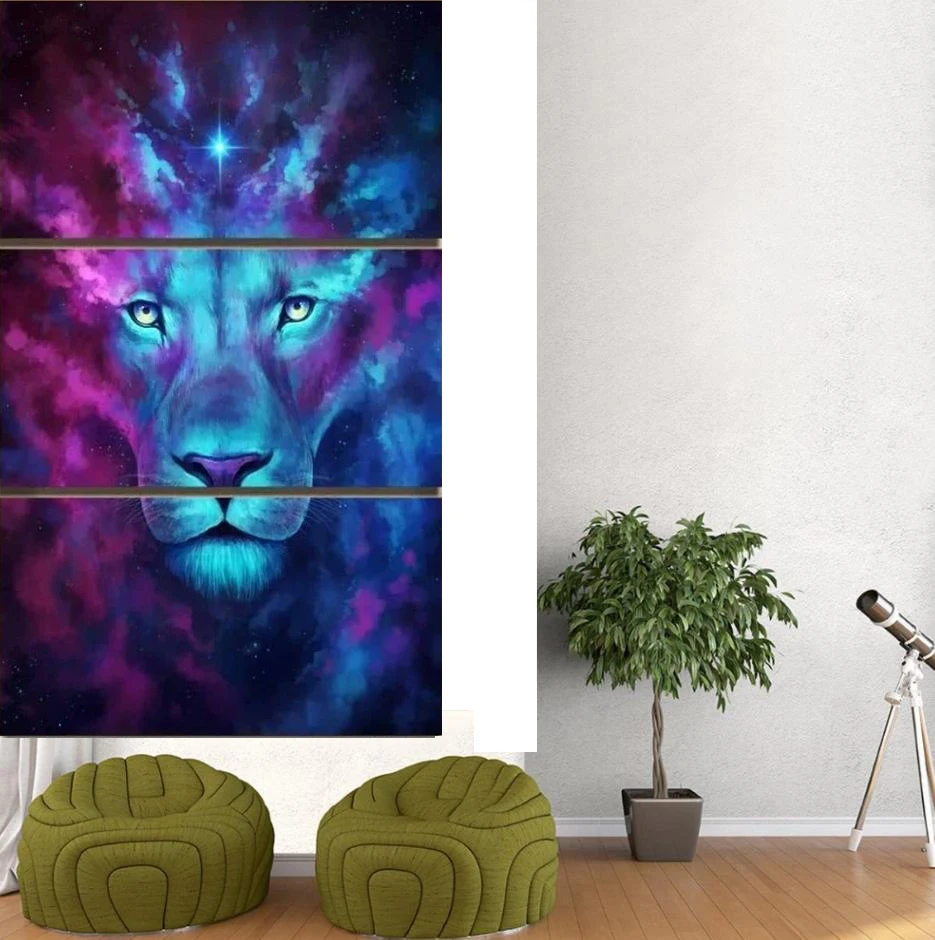 3 шт. Hd Картина Мечта абстрактный цвет Лев плакаты художественное украшение Настенная Картина на холсте